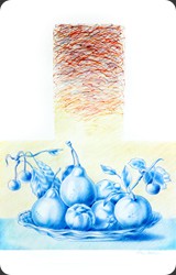 Tramonto con frutta Matite colorate su carta - 50x60